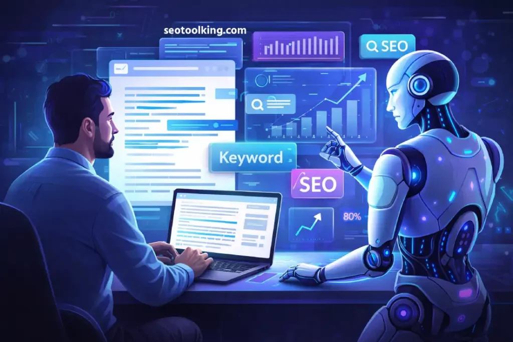 AI content generation for SEO, AI SEO tools, AI writing for SEO, SEO content strategy, AI vs human content, AI blog writing, SEO optimization with AI, AI content marketing