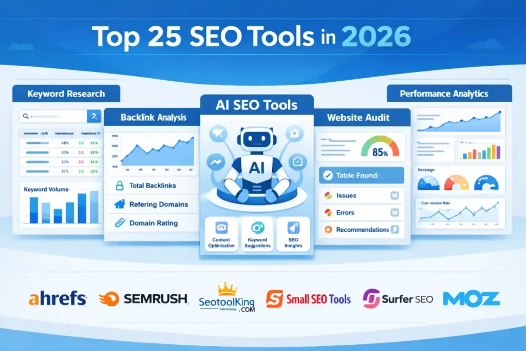 best SEO tools 2026, free SEO tools, paid SEO tools, Ahrefs alternatives, SEMrush review, seotoolking.com, Small SEO Tools, SEO software, keyword research tools, SEO checker